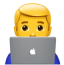 Ícone de um homen mexendo em um laptop
