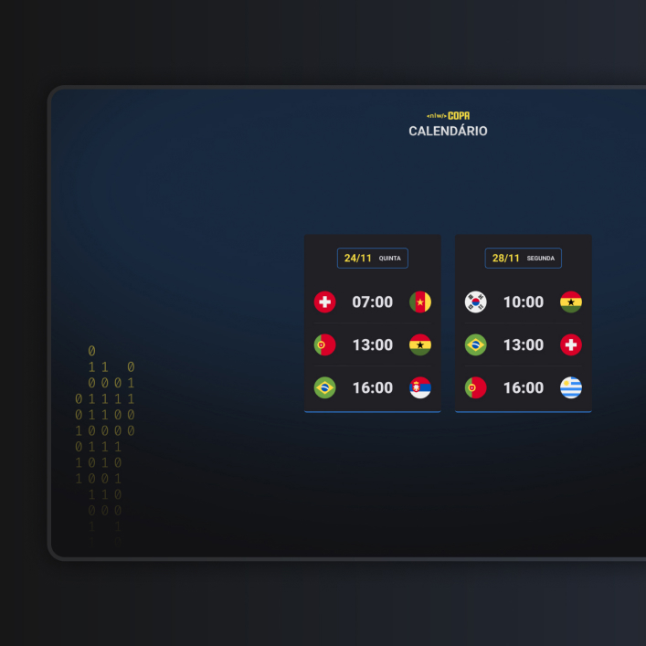 Um calendário da copa 2022 desenvolvido com HTML5, CSS3 e JS.